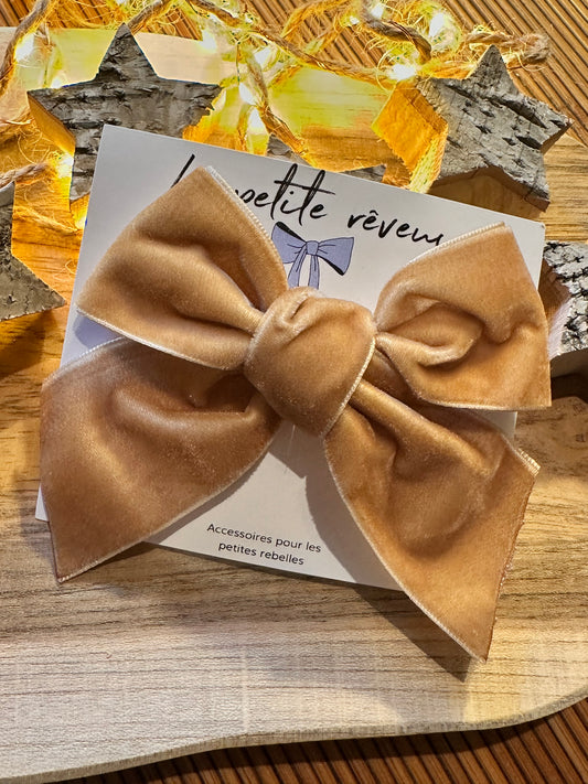 Nœud en velours camel