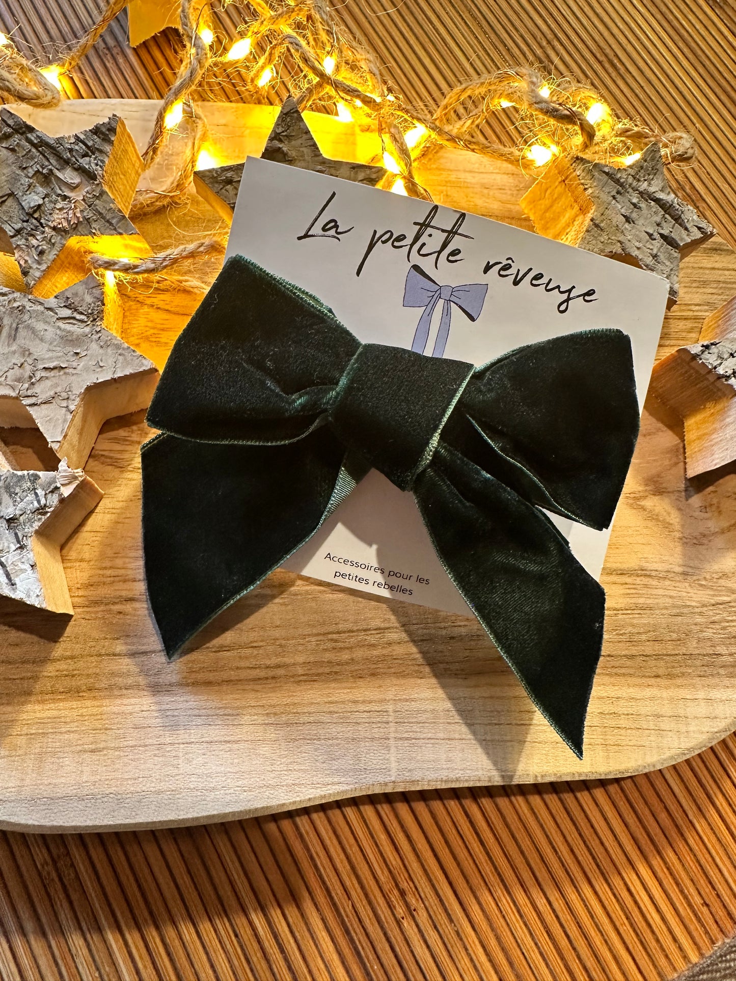 Nœud en velours vert forêt